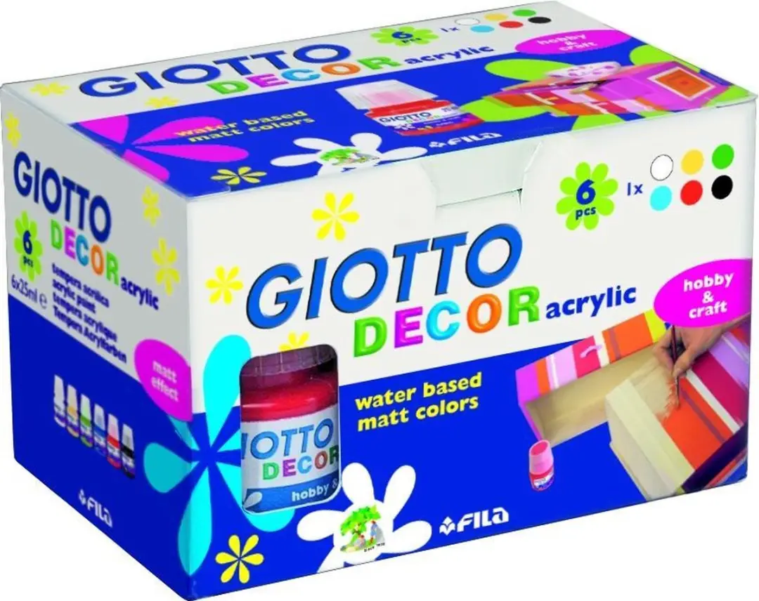 Giotto Decor Acryl Verf Multicolour 25ml - 6 Stuks - afbeelding 3 van 6