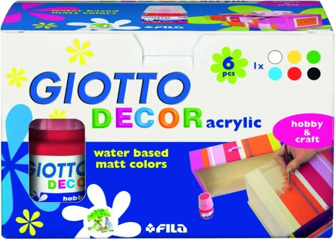 Giotto Decor Acryl Verf Multicolour 25ml - 6 Stuks - afbeelding 4 van 6