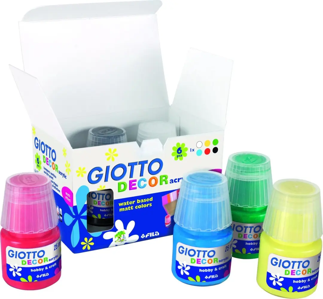 Giotto Decor Acryl Verf Multicolour 25ml - 6 Stuks - afbeelding 2 van 6