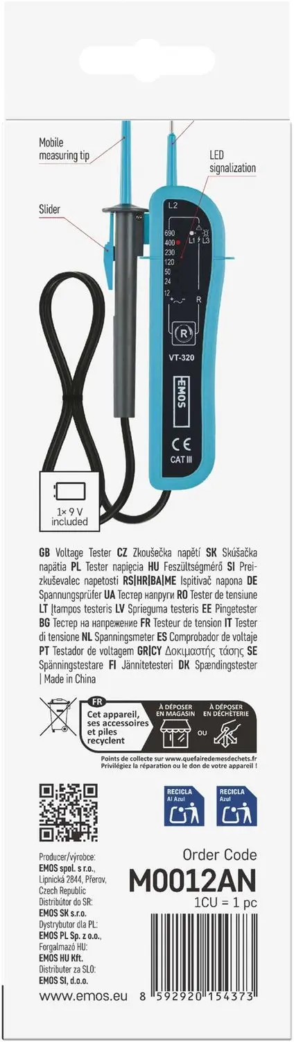 Emos VT-320 Spanningsmeter - afbeelding 6 van 6