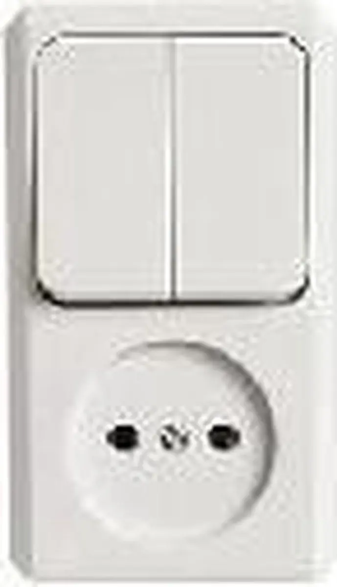 Schneider Electric Opbouw combi wandcontactdoos/serie  Crème