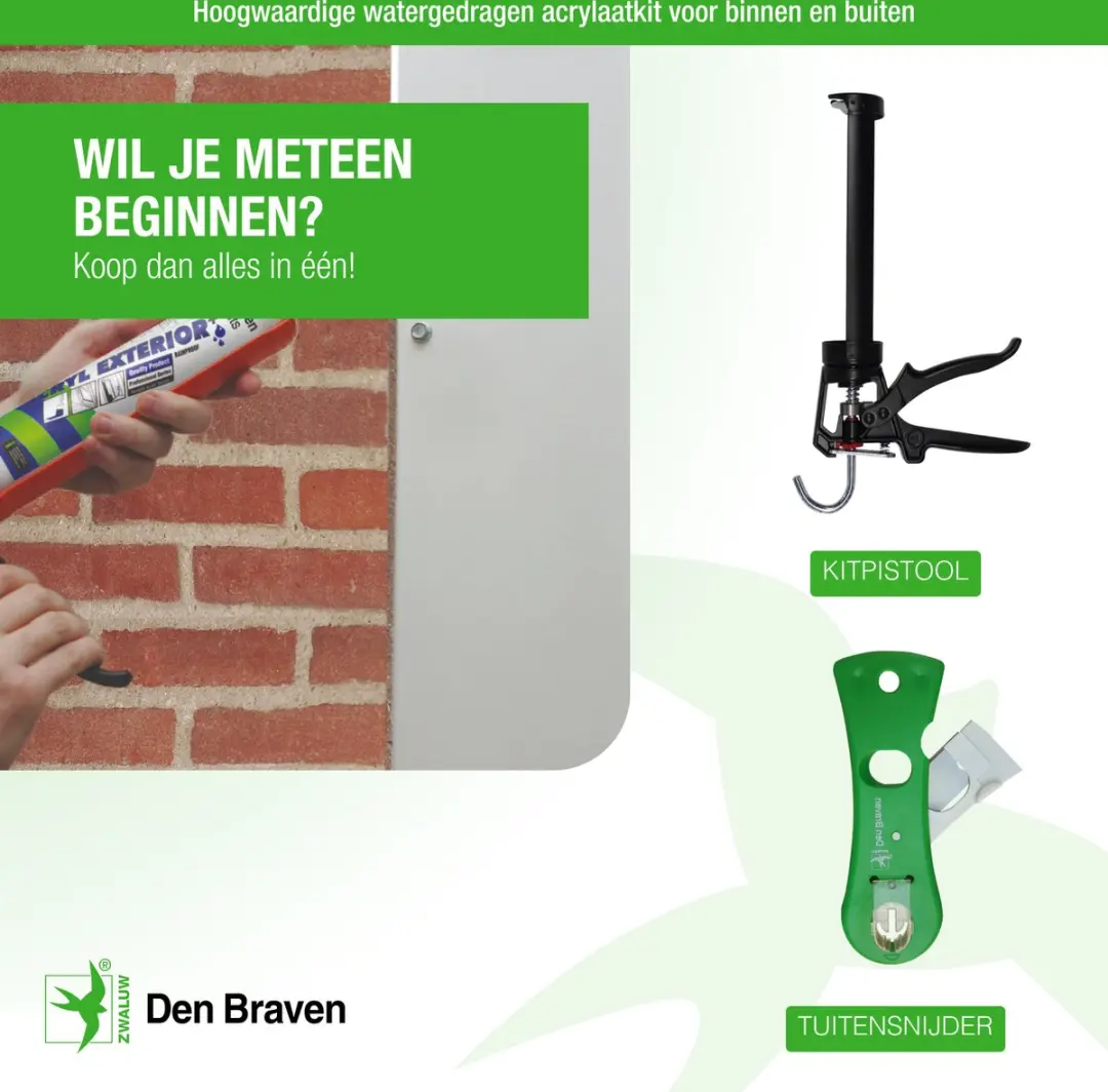 Zwaluw Acryl Exterieur+ Kit - 310ml - Wit - afbeelding 3 van 6
