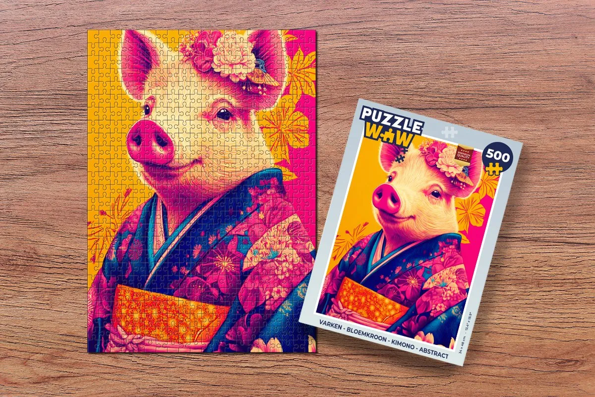 PuzzleWow Varken Kimono Abstract Legpuzzel 500 Stuks - MPN 8721375323267