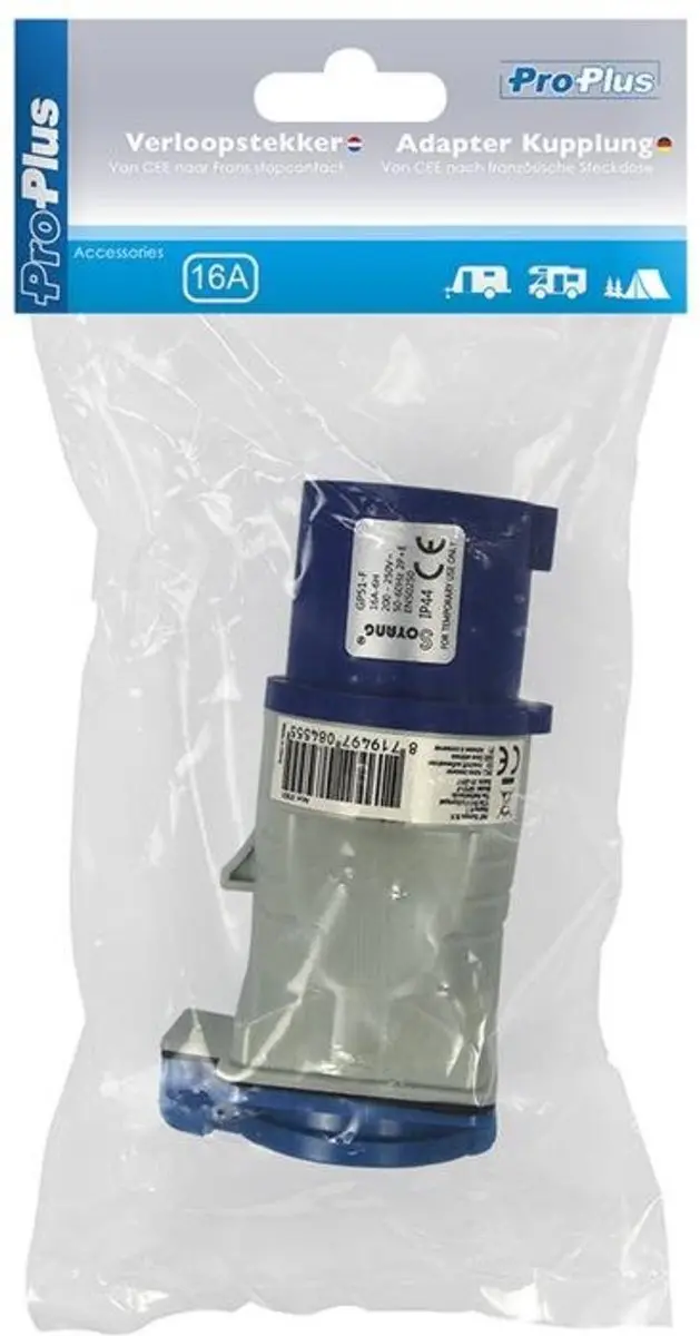 ProPlus Verloopstekker CEE naar Frans Stopcontact - 16A - IP44 - afbeelding 4 van 6