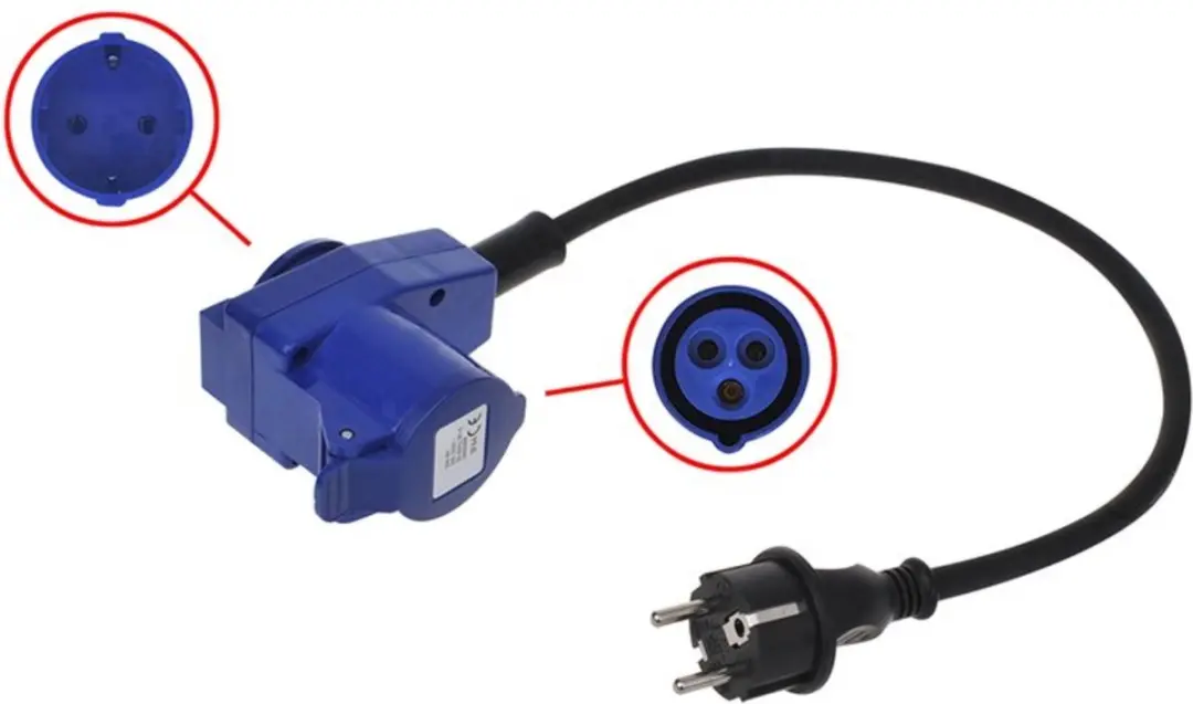 ProPlus Verloopkabel 40cm Schuko naar haakse CEE