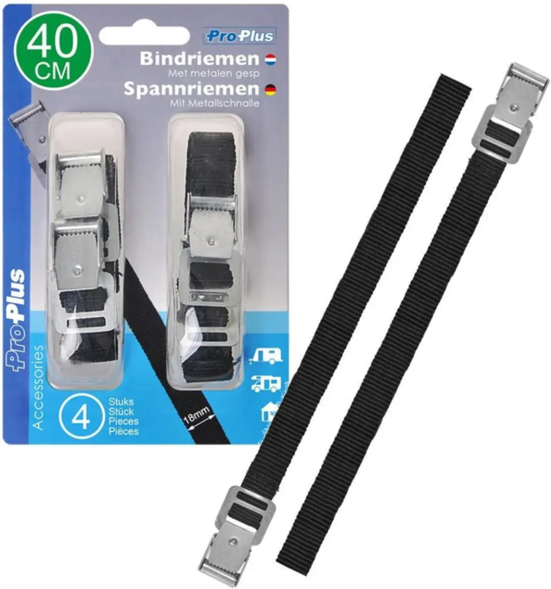 Voordeelset van 6x stuks caravan/camper fietsen spanbanden 40 en 50 cm