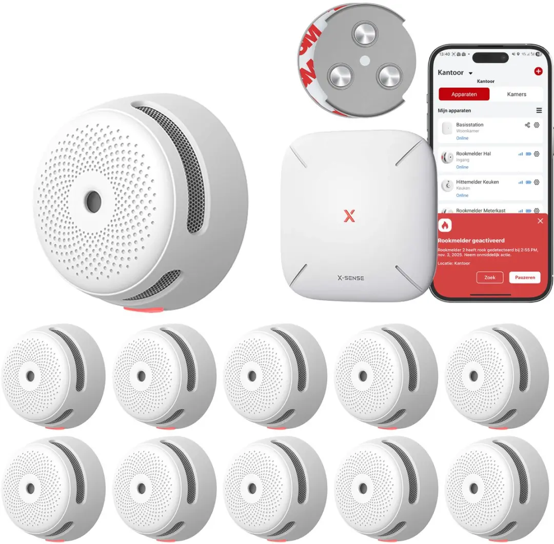 X-Sense Link+ Pro Slimme Rookmelder bundel zonder boren