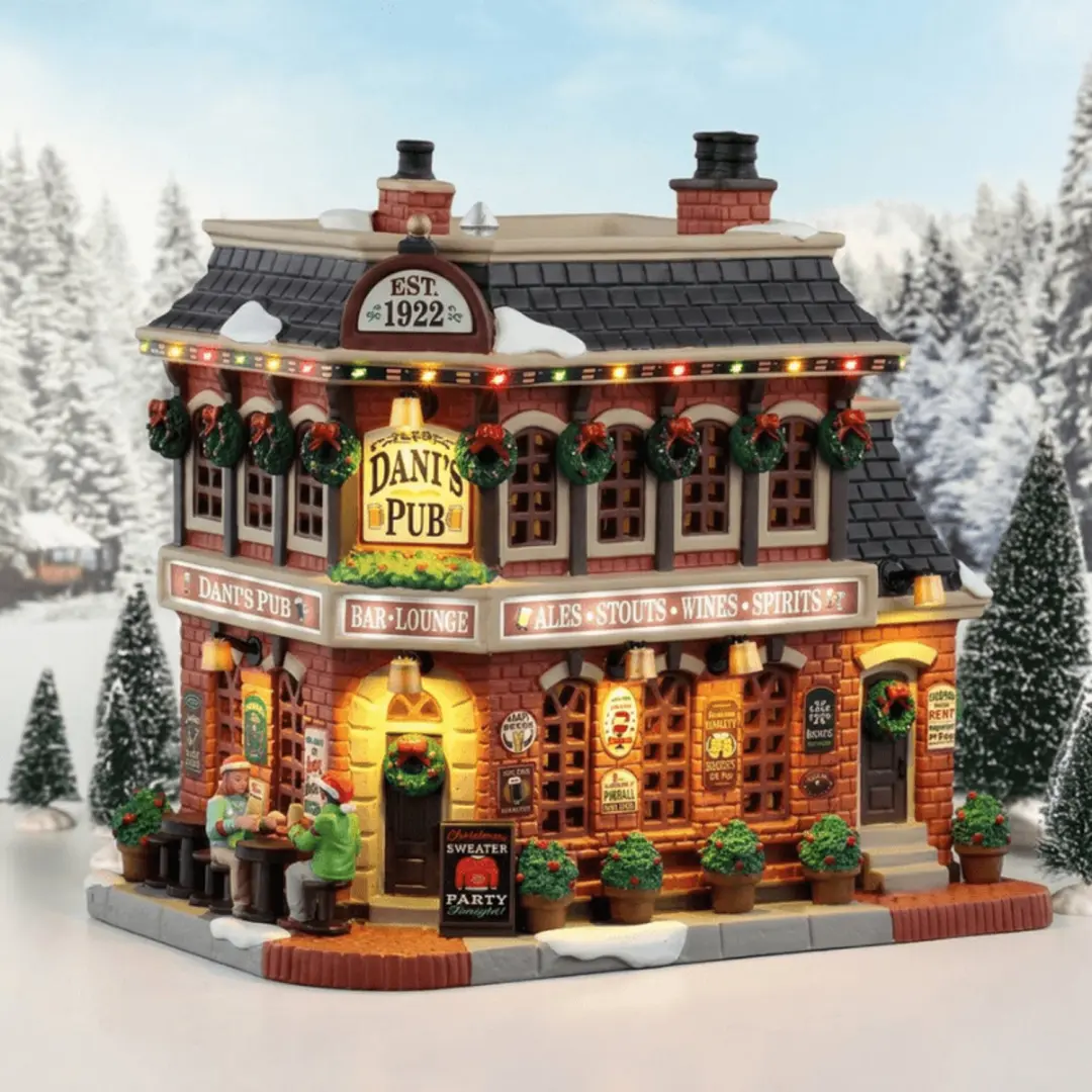 Lemax Dani's Pub Verlicht Kersthuisje - afbeelding 3 van 3