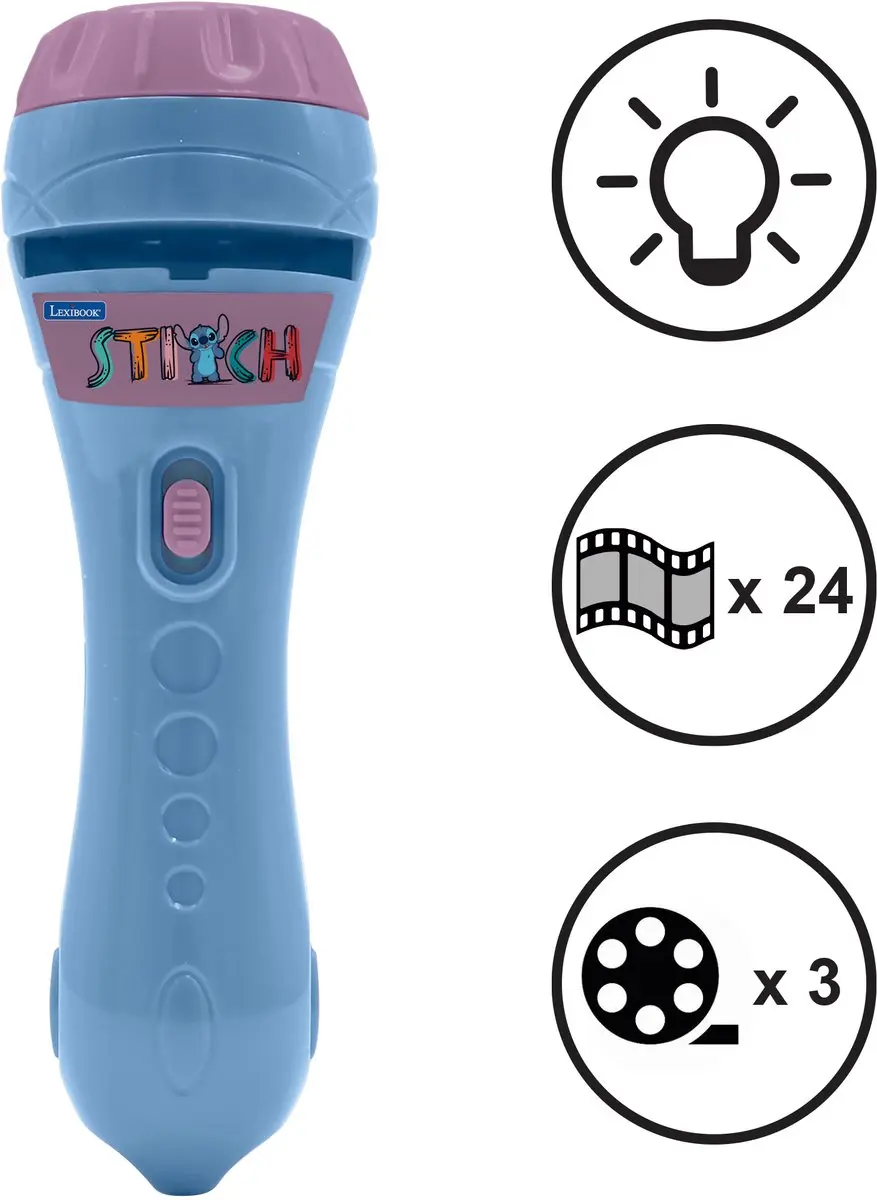 Lexibook Stitch Projector en Zaklamp - 3 Schijven - afbeelding 3 van 6