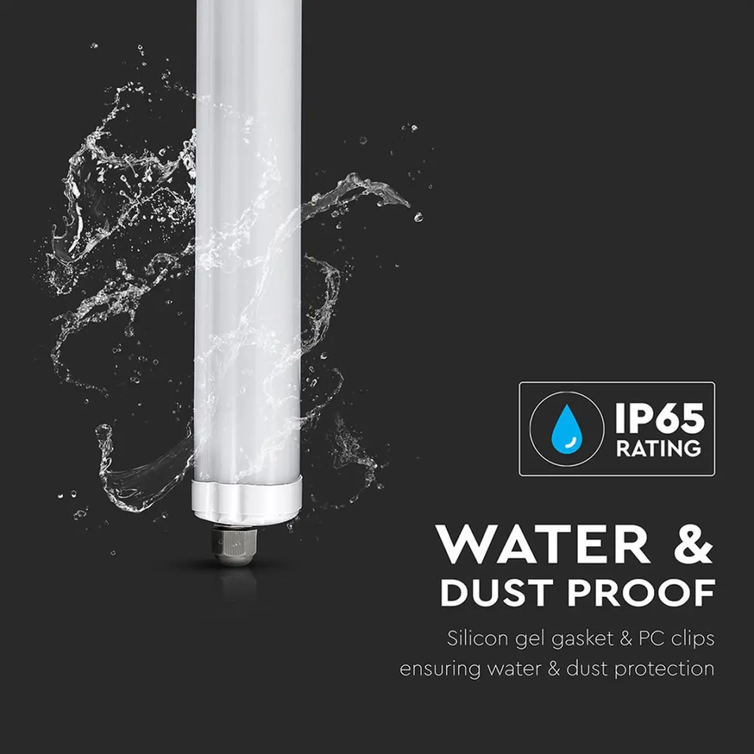 V-tac LED Armatuur 120cm - 36W - IP65 - afbeelding 3 van 6