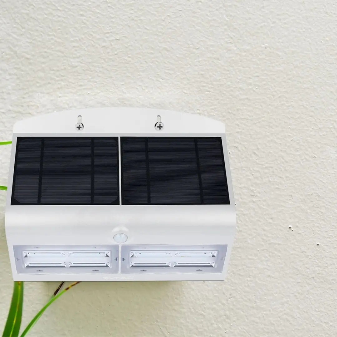 V-TAC VT-767-7-W Solar Wandlamp - IP65 - Wit/Zwart - afbeelding 6 van 6