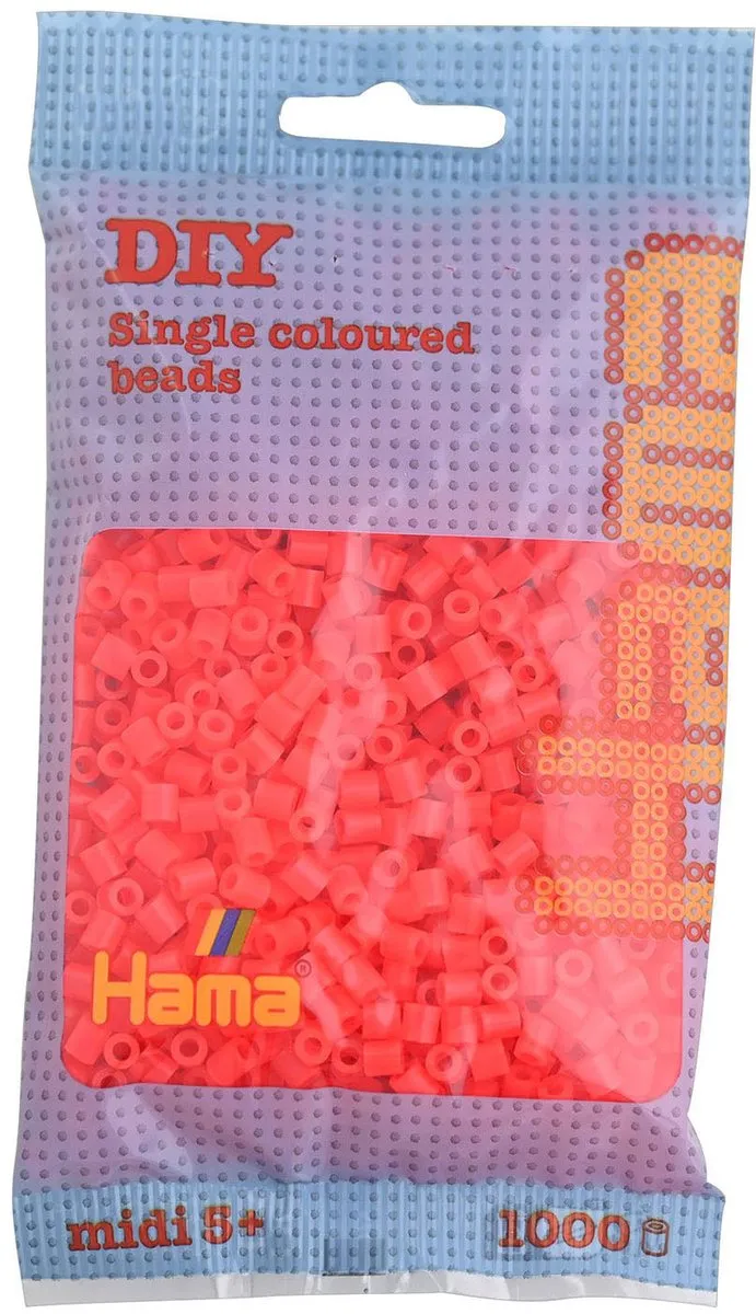 Hama Strijkkralen 1000 Stuks - Rood Neon