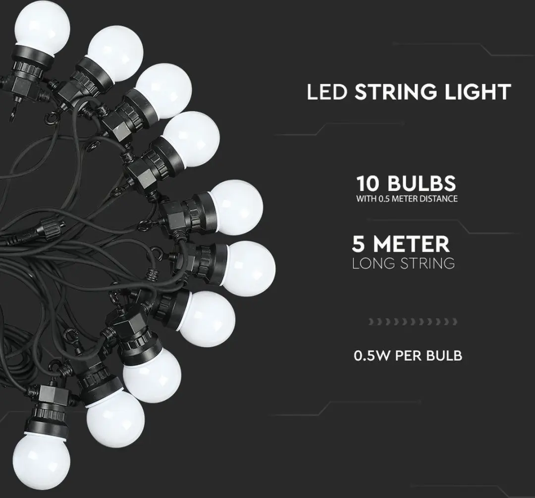 V-TAC VT-70510-N String Light - 5W - 3000K - afbeelding 2 van 6