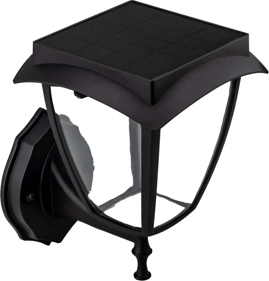 V-TAC VT-982 Solar Verlichting Wandlampen 2W 110lm 3000K IP65 Matzwart VT-982