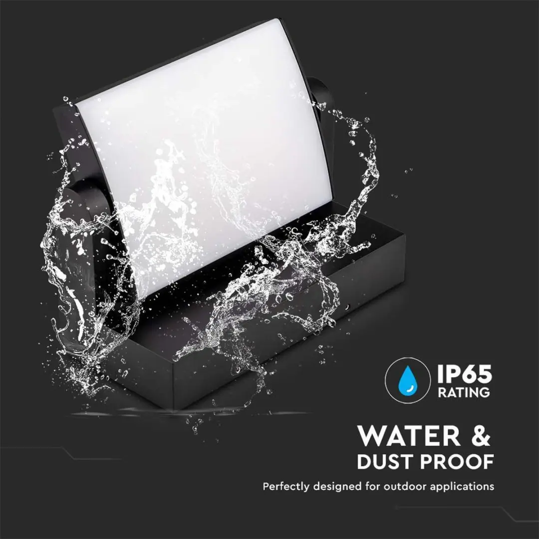 V-TAC VT-11020-B LED Draaibare Wandlamp - IP65 Waterdicht - Zwart - 17W - 2520 Lumen - 3000K - afbeelding 5 van 6
