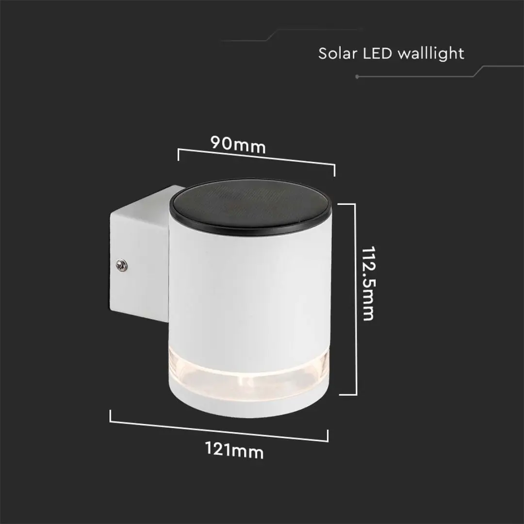 V-TAC VT-1139-W Solar Wandlamp - IP44 - 3000K - afbeelding 4 van 6