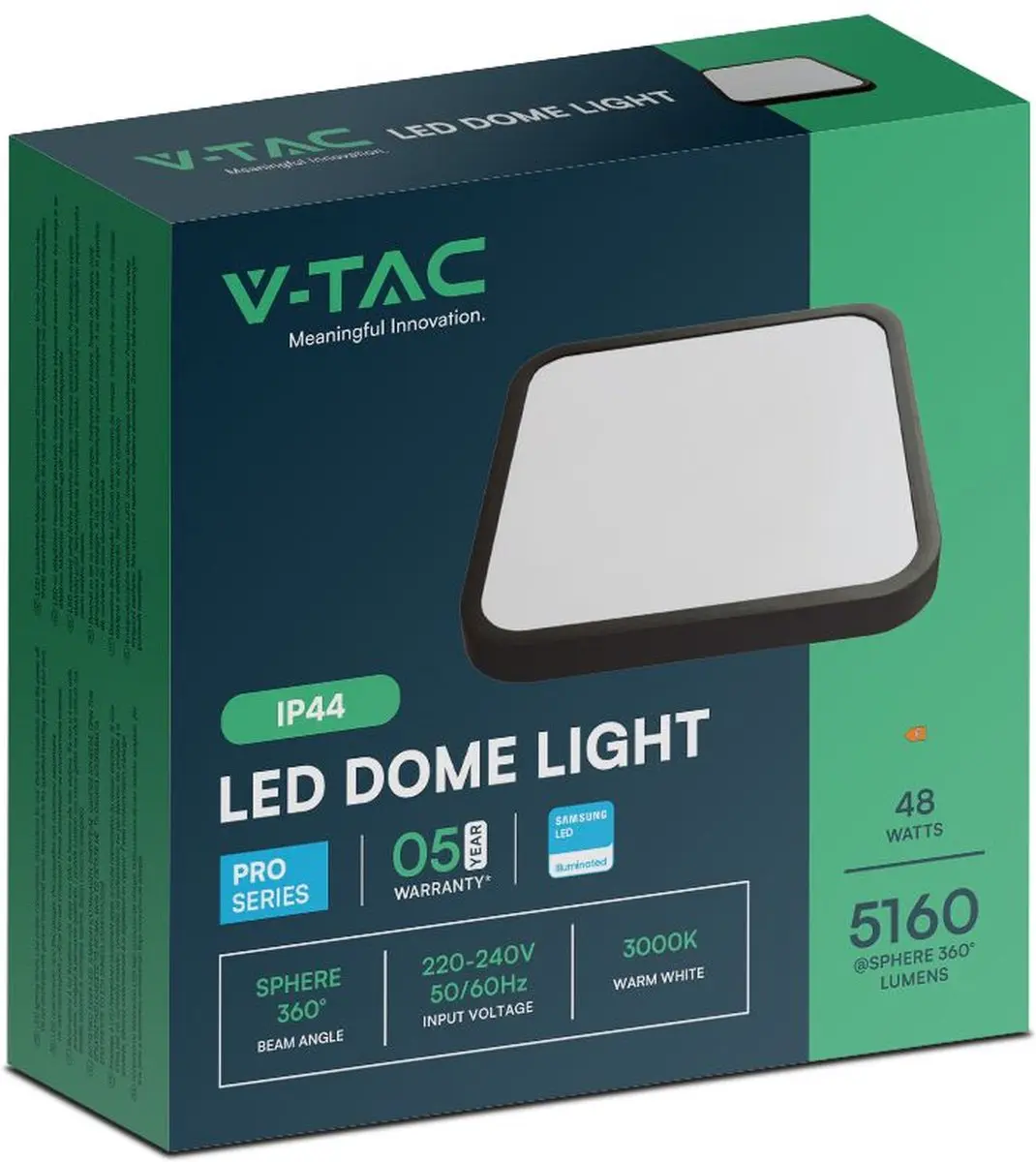 V-TAC VT-8630SQ-S-B LED Plafondlamp - 48W - 6500K - Zwart - afbeelding 6 van 6