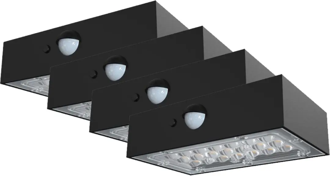 V-TAC VT-403-B Solar Verlichting Wandlampen 3W 350lm 4000K IP65 Zwart VT-403-B