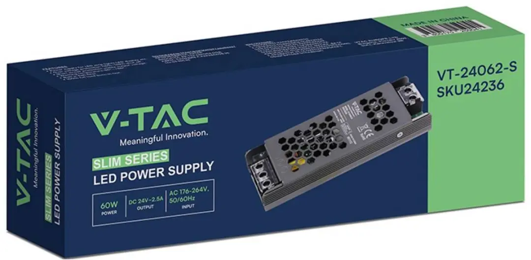 V-TAC VT-24062-S LED-transformator 24V 60W - afbeelding 3 van 3