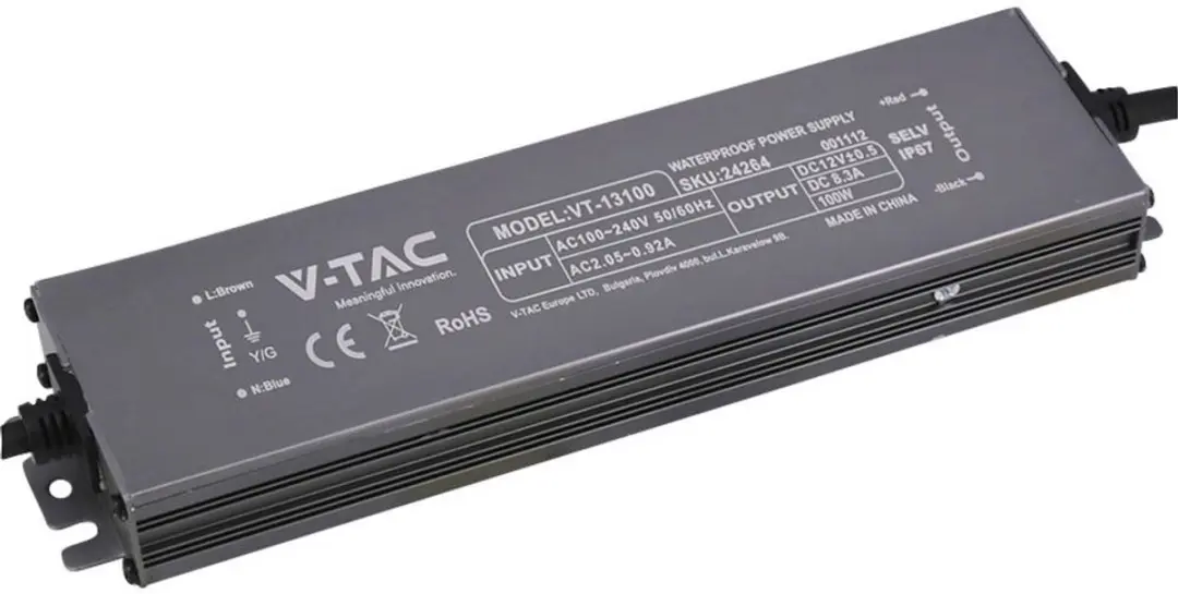 V-TAC VT-13100 LED-transformator 100W 12V