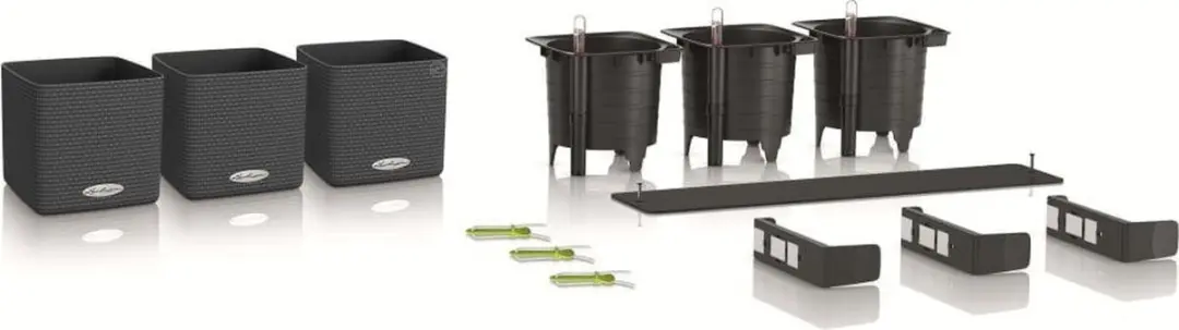 Lechuza CUBE Color Green Wall Home Kit - Leisteengrijs - afbeelding 5 van 6