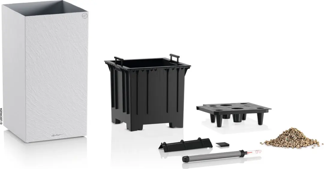 Lechuza CANTO Slatestone 40 High Plantenbak - Lichtgrijs - afbeelding 3 van 6