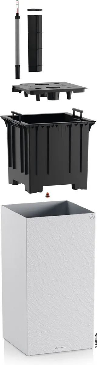 Lechuza CANTO Slatestone 40 High Plantenbak - Lichtgrijs - afbeelding 4 van 6