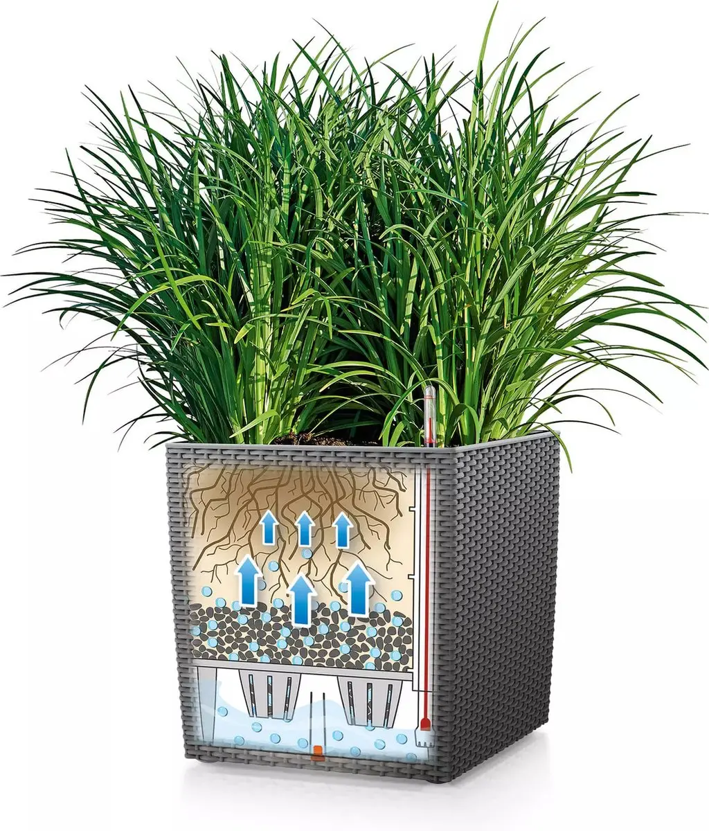 Lechuza Cube Premium 40 Plantenbak - Zwart Hoogglans - afbeelding 5 van 6