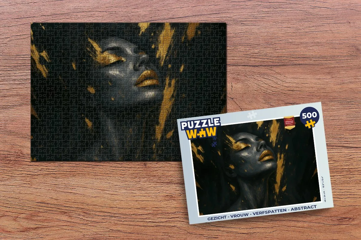 PuzzleWow Gezicht - Vrouw Legpuzzel 500 Stuks - Abstract