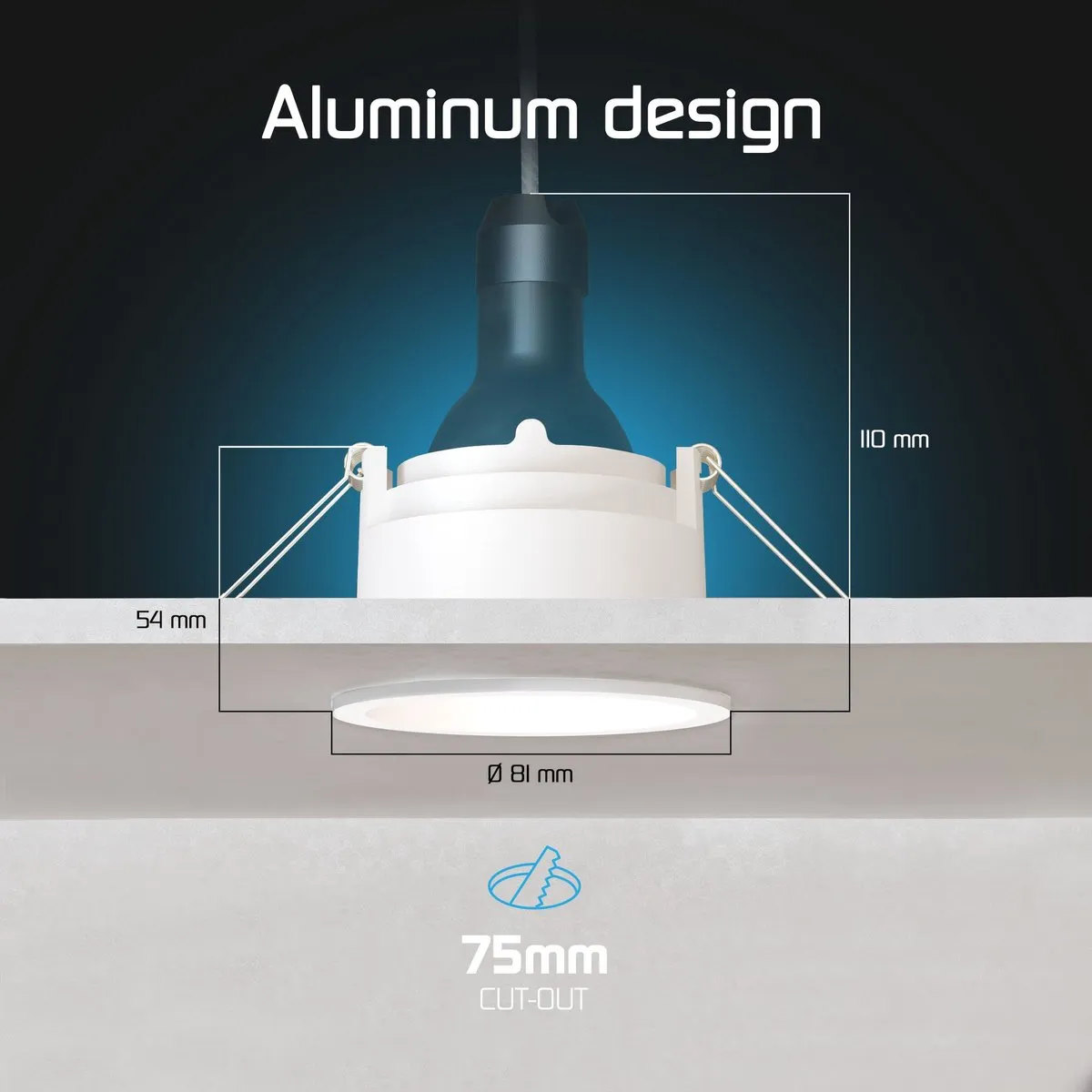LEDVION LED Inbouwspot Ø81mm GU10 Wit - Dimbaar Kantelbaar