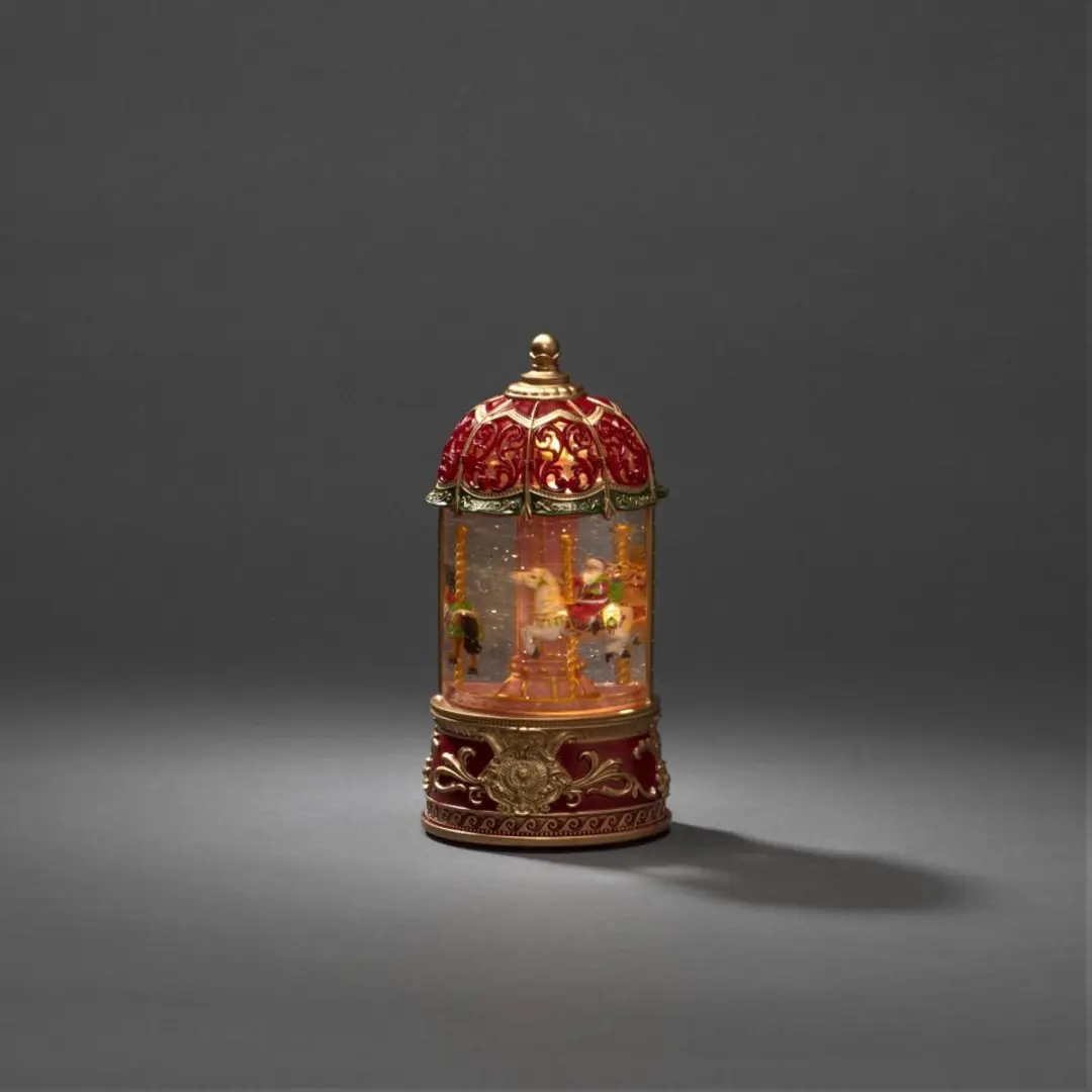 Konstsmide Sneeuwlantaarn LED Carrousel - Rood - afbeelding 4 van 5