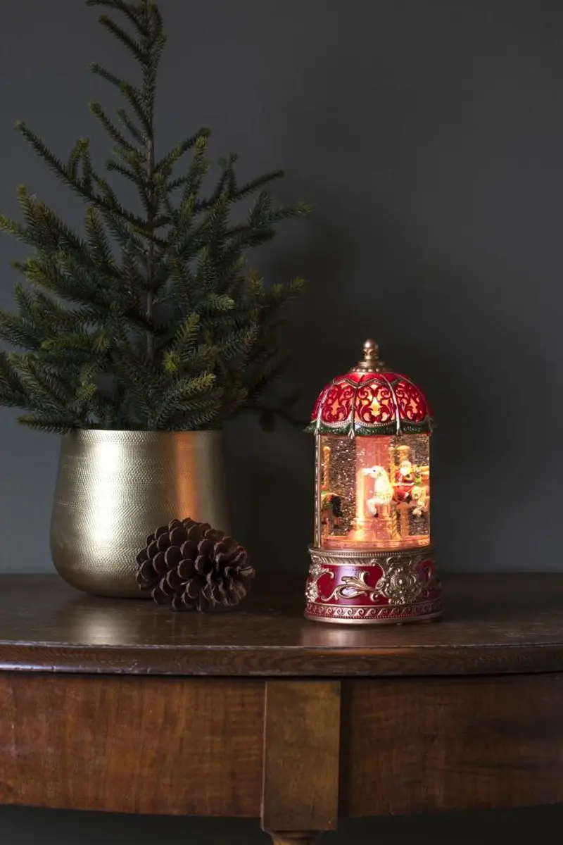 Konstsmide Sneeuwlantaarn LED Carrousel - Rood - afbeelding 5 van 5