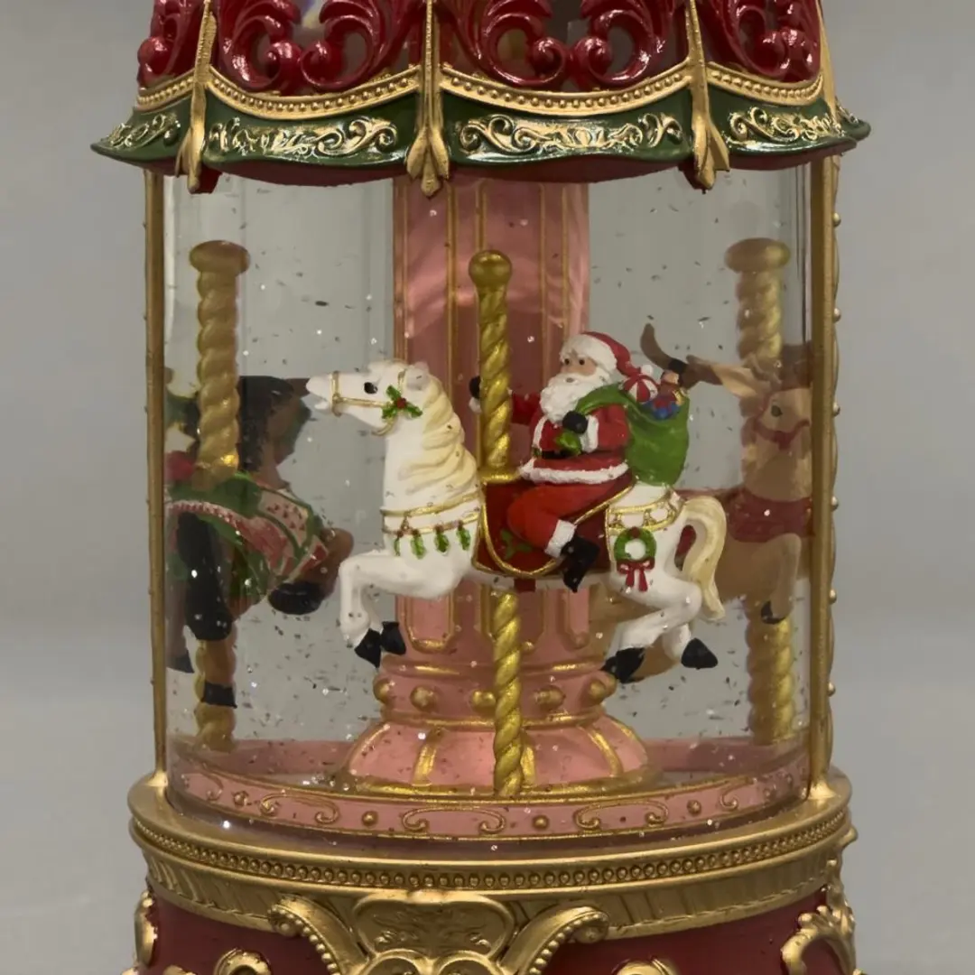 Konstsmide Sneeuwlantaarn LED Carrousel - Rood - afbeelding 2 van 5