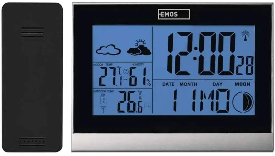 Emos E3070 Draadloos Weerstation - Zwart - afbeelding 2 van 6