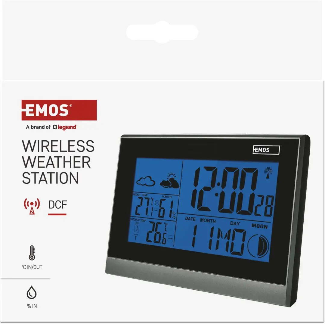 Emos E3070 Draadloos Weerstation - Zwart - afbeelding 5 van 6