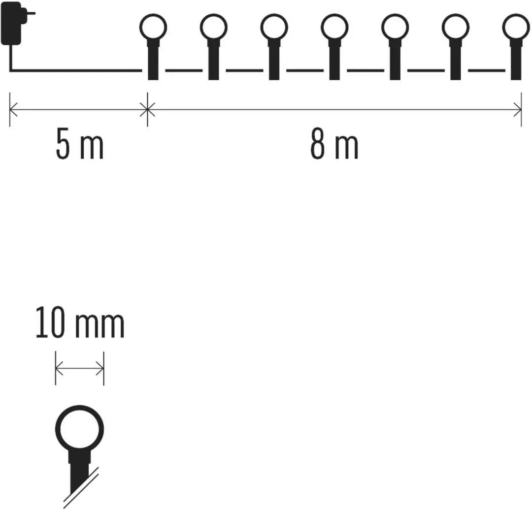 Emos D5AC02 LED Kerstlichtslinger - 8m - afbeelding 6 van 6