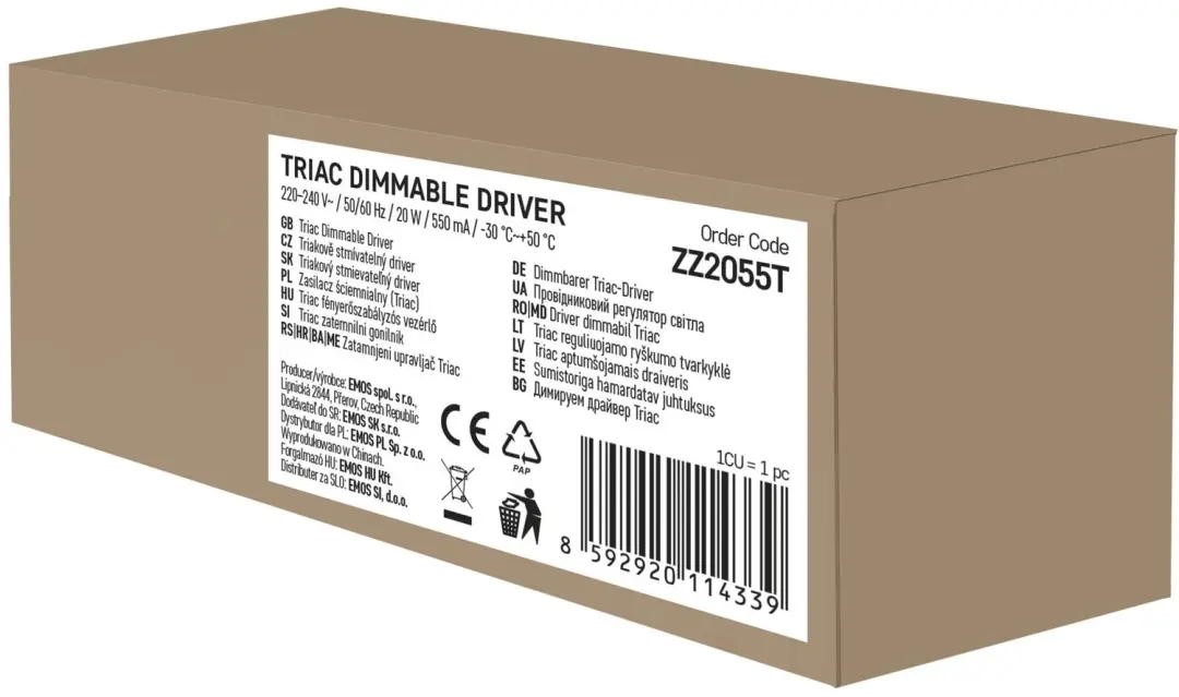 EMOS ZZ2055T Triac-dimbare LED-driver 550mA 20W - afbeelding 4 van 6