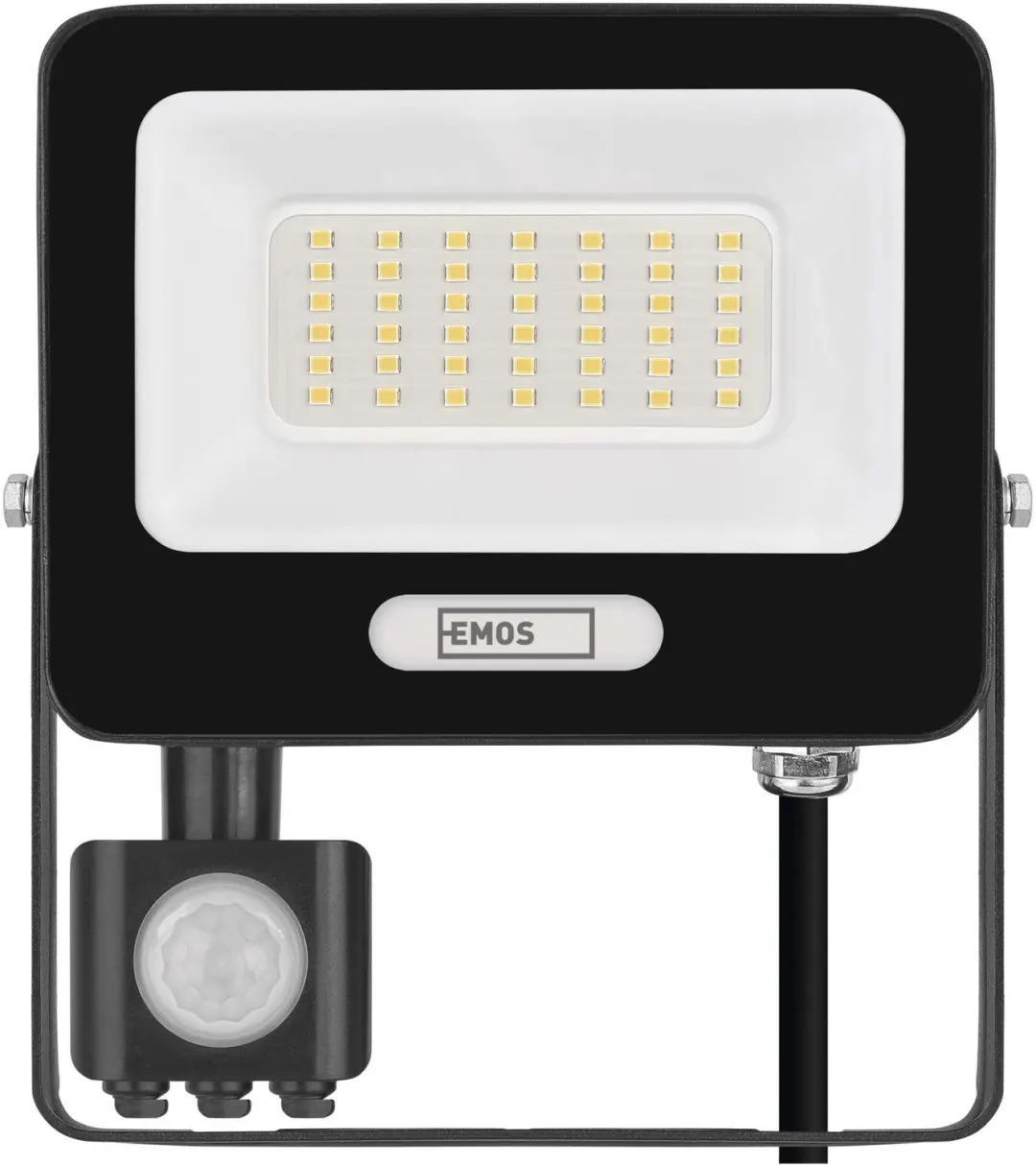 EMOS GLARO LED-schijnwerper met bewegingssensor, 30 W, zwart, IP54, 3000 lm, neu