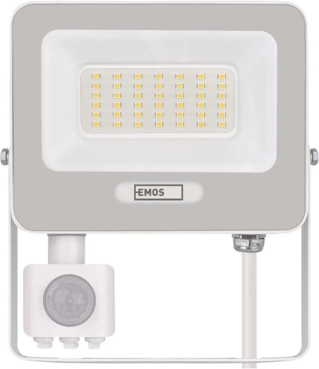 EMOS GLARO LED-schijnwerper met bewegingssensor, 30 W, wit, IP54, 3000 lm, neutr