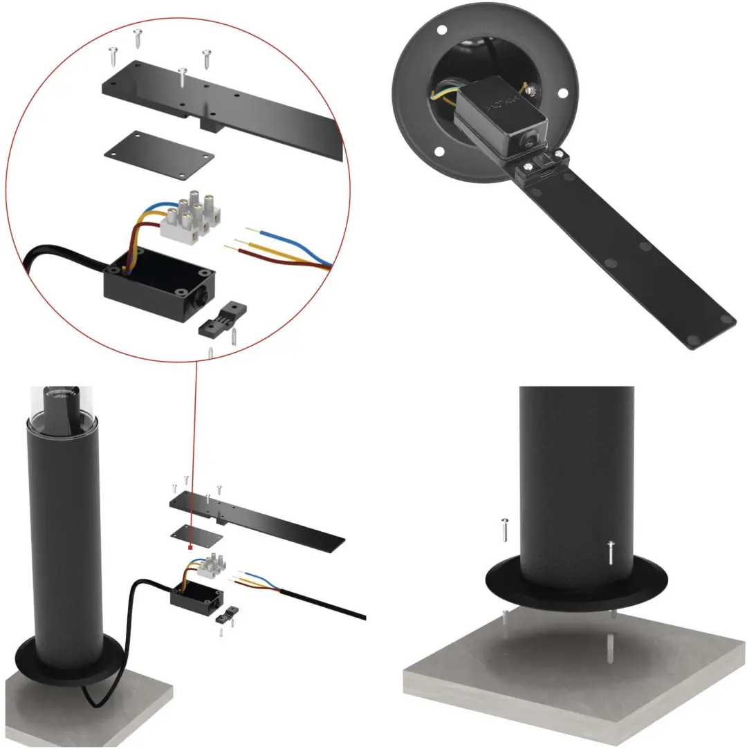 Emos ZALA Tuinpaallamp E27 15W - Antraciet - afbeelding 3 van 6