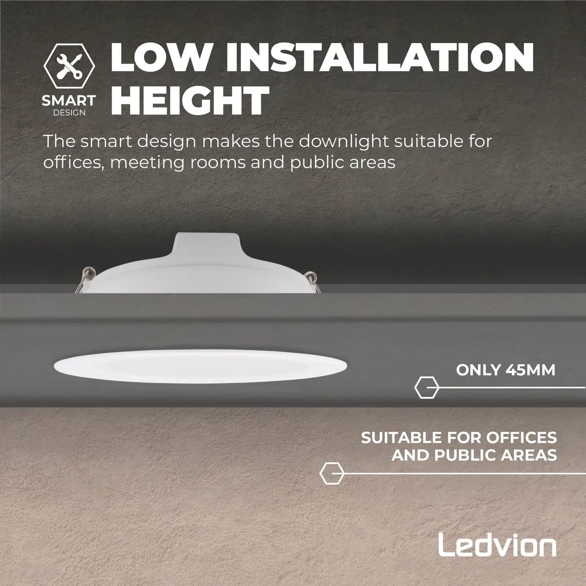 LEDVION 6X LED Inbouwspot Ø140mm 12W - Wit