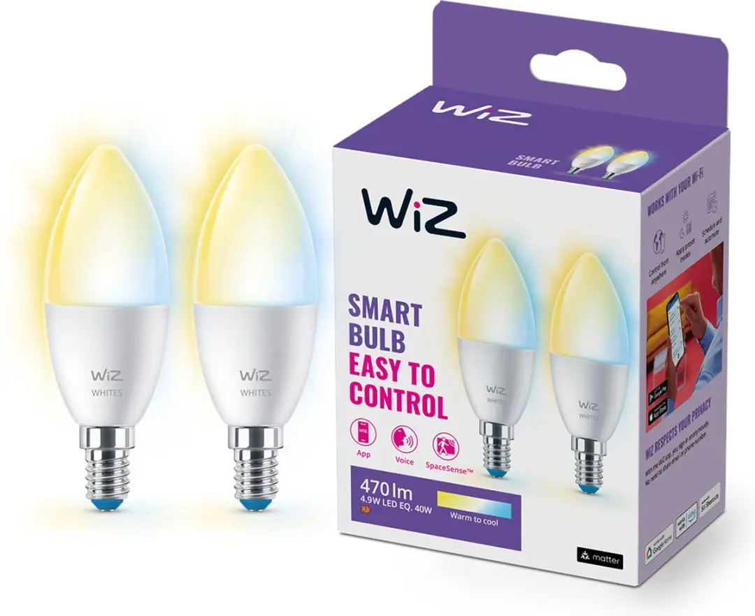 WiZ Kaarslamp 2-pack