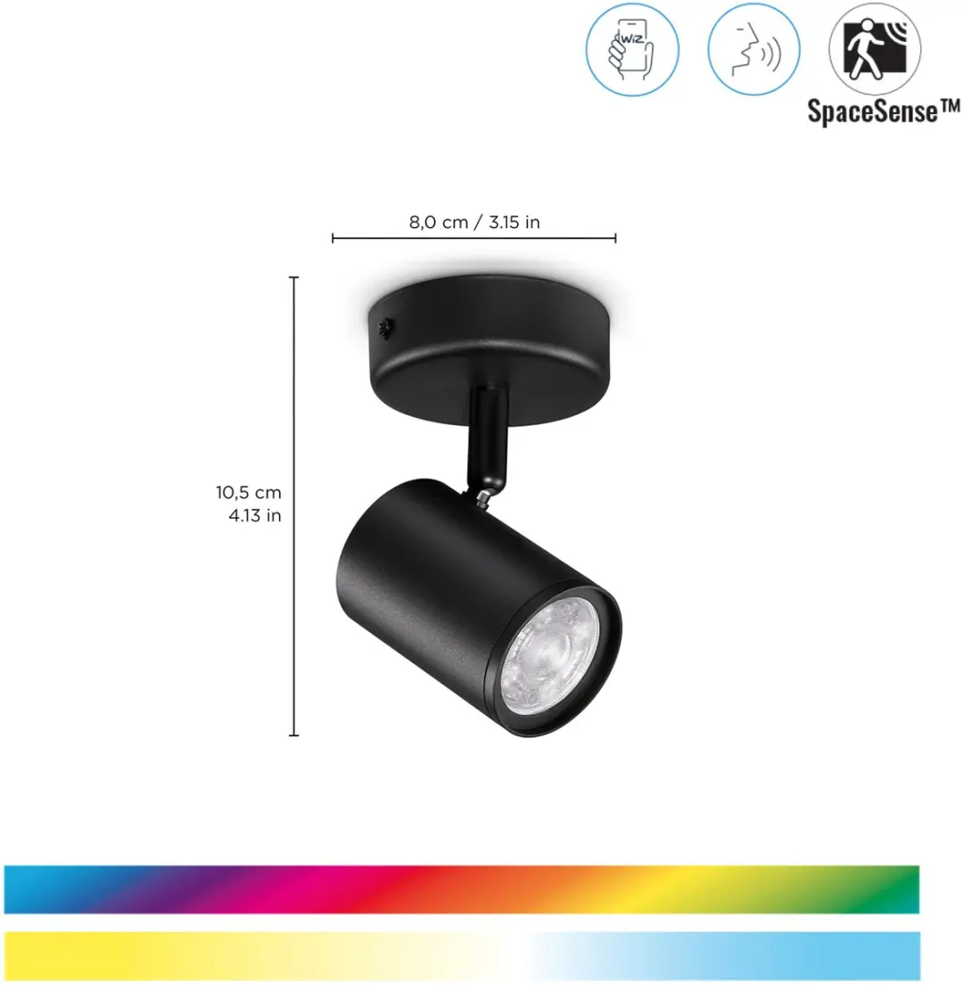 WiZ Imageo Plafondlamp 5W GU10 - Zwart - afbeelding 2 van 6