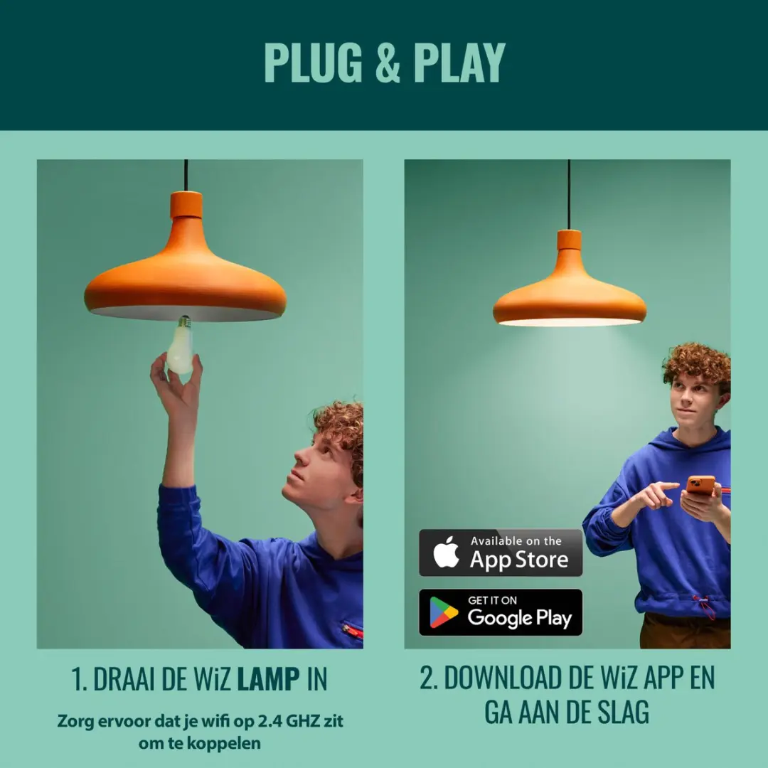 WiZ Slimme LED-Lamp E27 - Gekleurd en Wit Licht - Mat - afbeelding 3 van 6