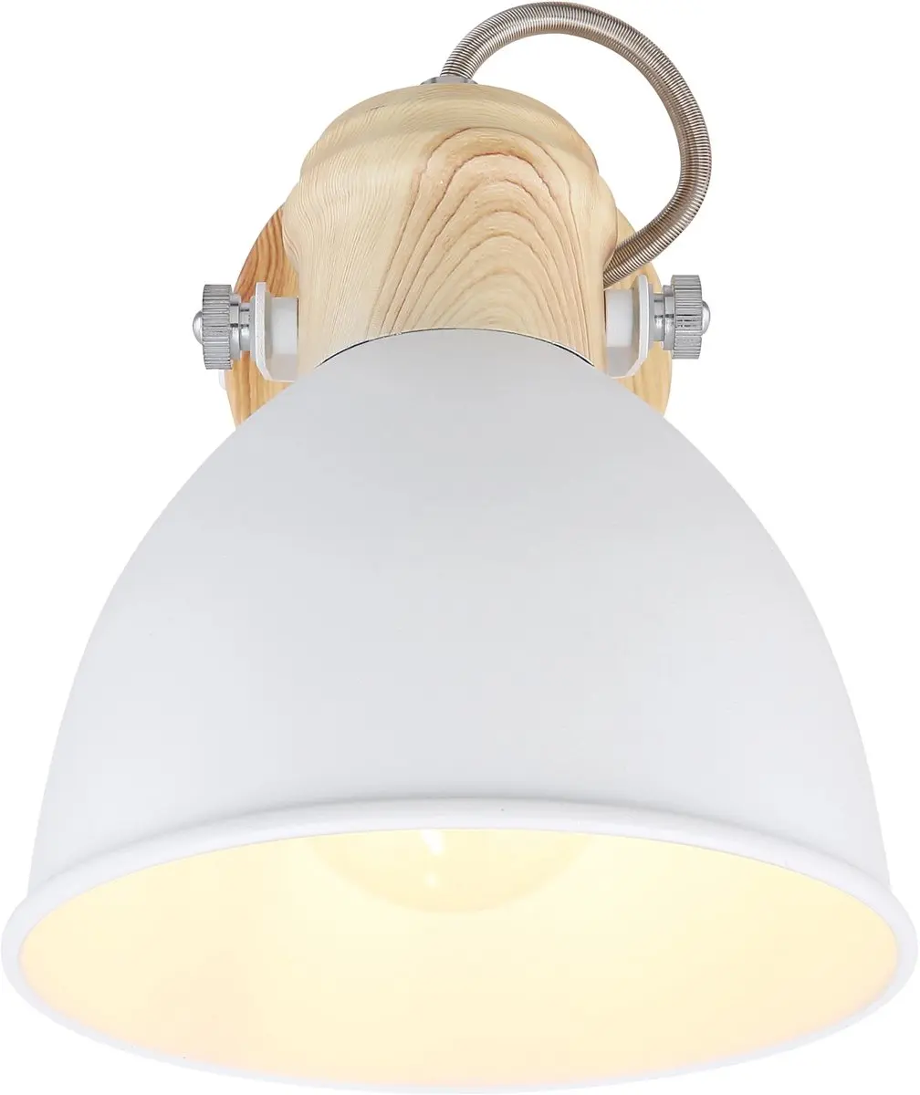 Globo Wiho Wandlamp 54018-1 - 40W - Wit/Houtoptiek - afbeelding 2 van 6