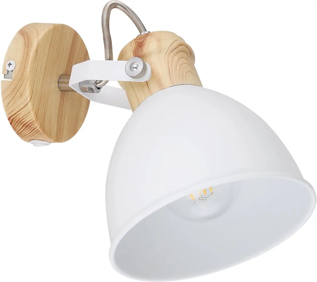 Globo Wiho Wandlamp 54018-1 - 40W - Wit/Houtoptiek - afbeelding 3 van 6