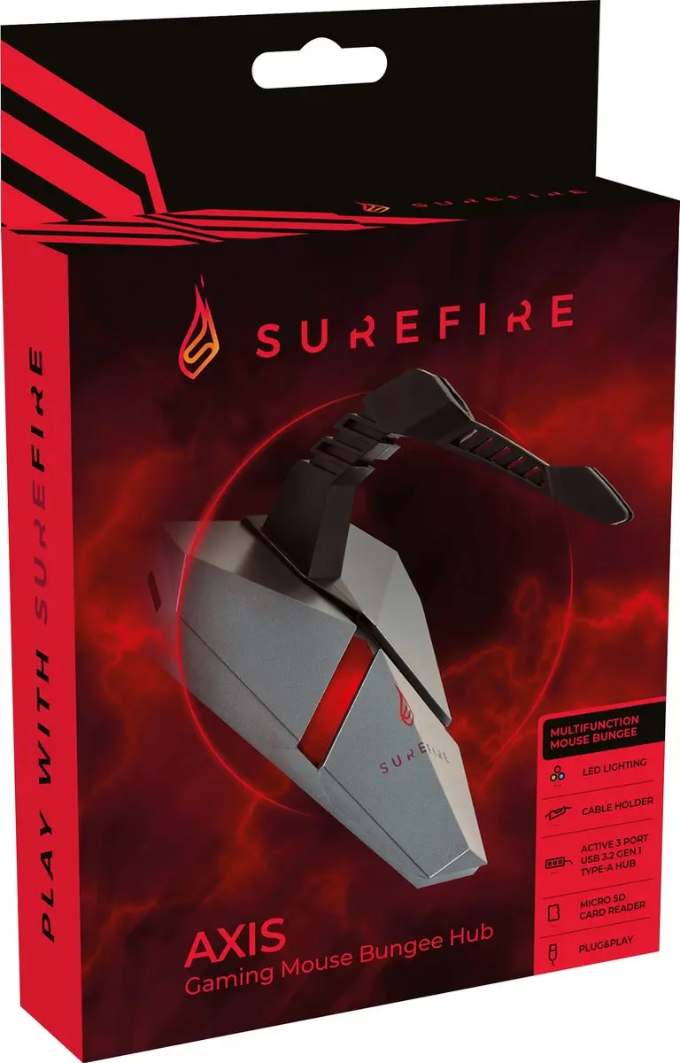 SureFire Axis 48814 Bungee USB Hub - Zwart - afbeelding 3 van 6