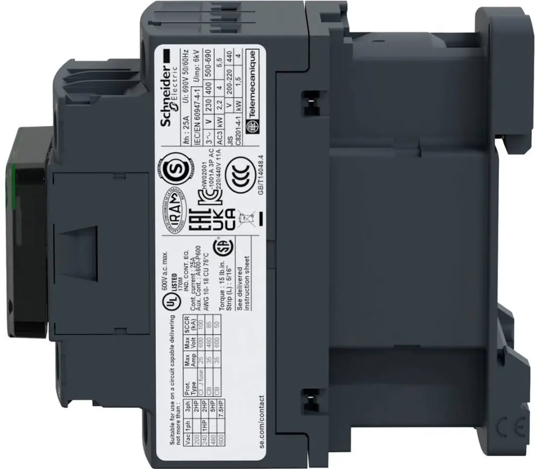 Schneider Electric TeSys LC1D09P7 Contactor - 9A - Grijs - afbeelding 2 van 6