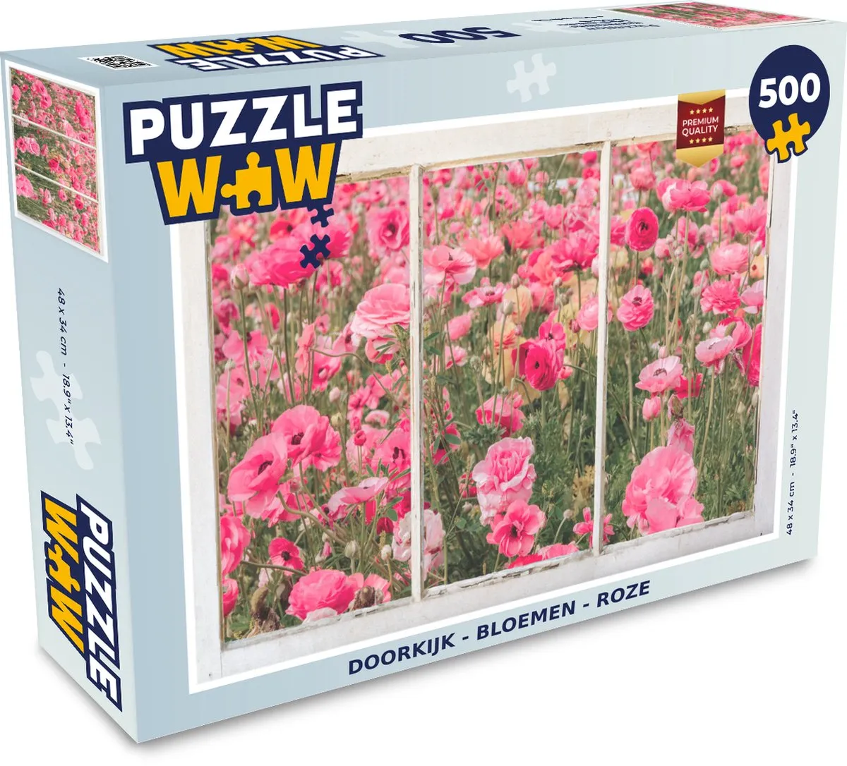 PuzzleWow Doorkijk Bloemen Legpuzzel 500 Stuks