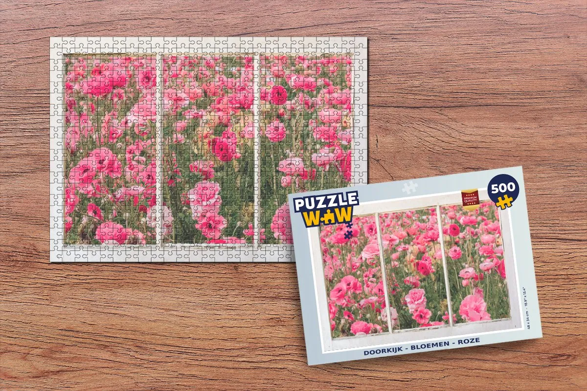 PuzzleWow Doorkijk Bloemen Legpuzzel 500 Stuks - Multicolor